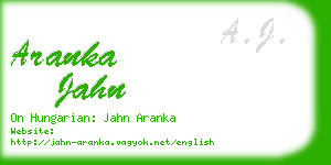 aranka jahn business card